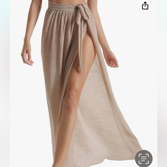 NWT DOSE khaki semi sheer swim cover-up one size 4–12 - Picture 2 of 12